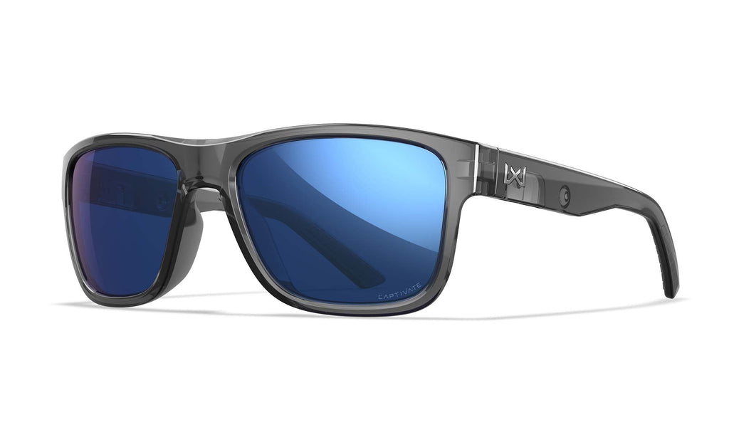 Wiley X WX OVATION — Captivate Polarized - Blue Mirror -  Grey, Gloss Crystal Dark Grey