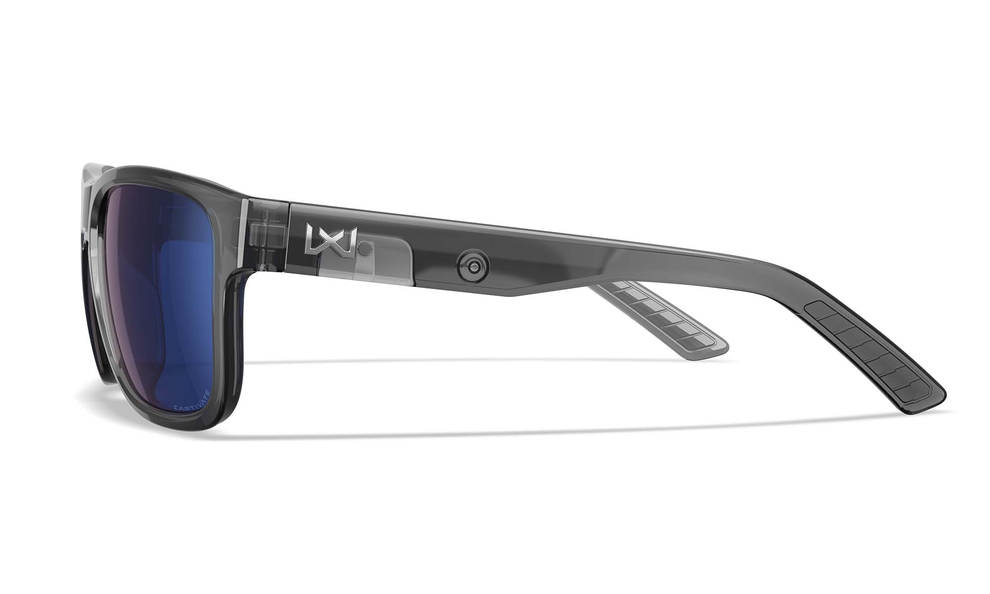 Wiley X WX OVATION — Captivate Polarized - Blue Mirror -  Grey, Gloss Crystal Dark Grey