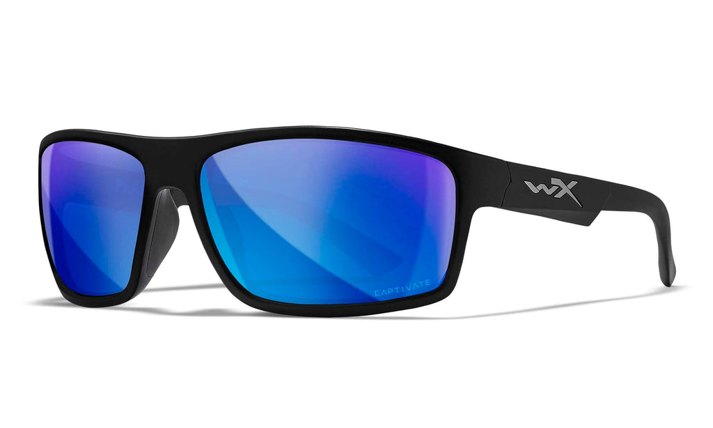 Wiley X WX PEAK — Captivate Polarized - Blue Mirror -  Grey, Matte Black