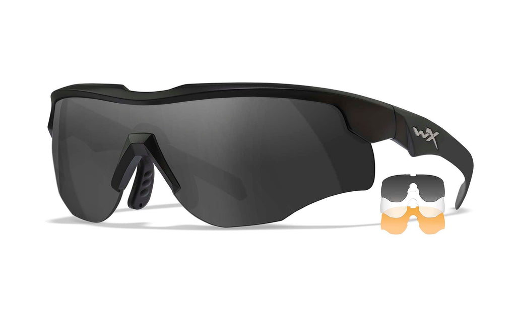 Wiley X WX ROGUE COMM. — Grey + Clear + Light Rust, Matte Black