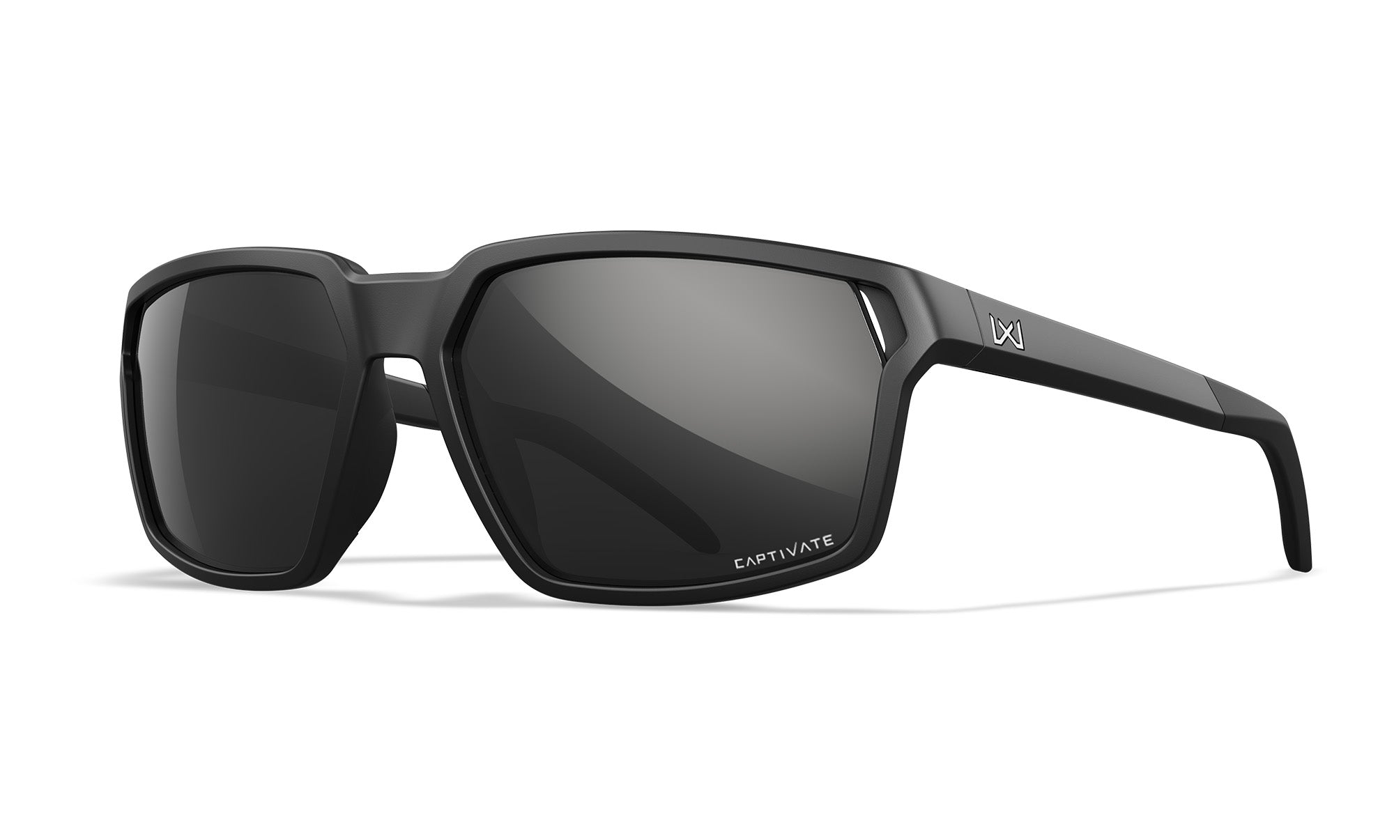 Wiley X WX SIERRA — Captivate Polarized - Black Mirror - Grau, Matt Schwarz