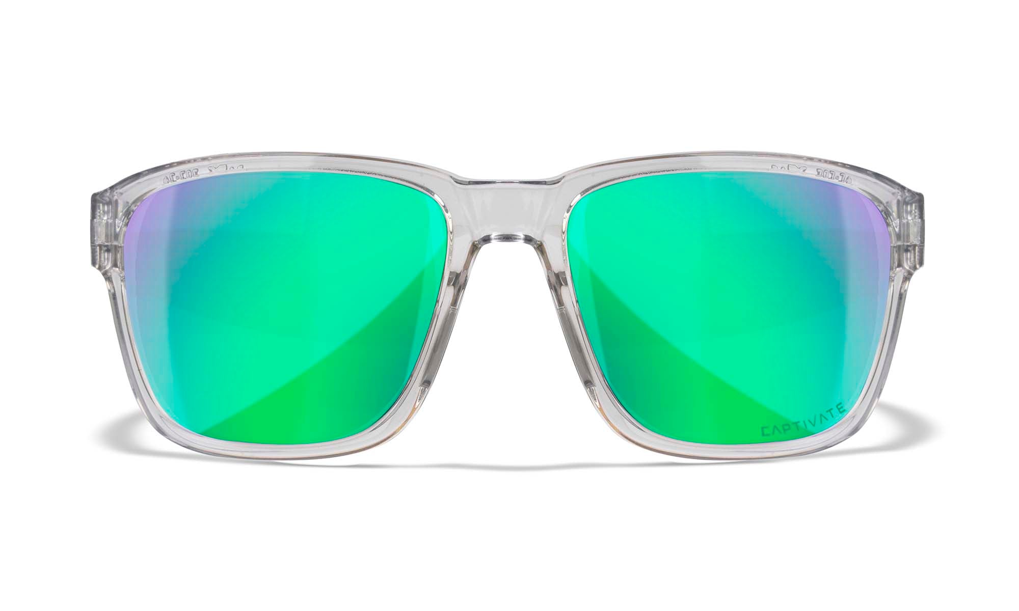 Wiley X WX TREK — Captivate Polarized - Green Mirror - Amber, Gloss Crystal Light Grey