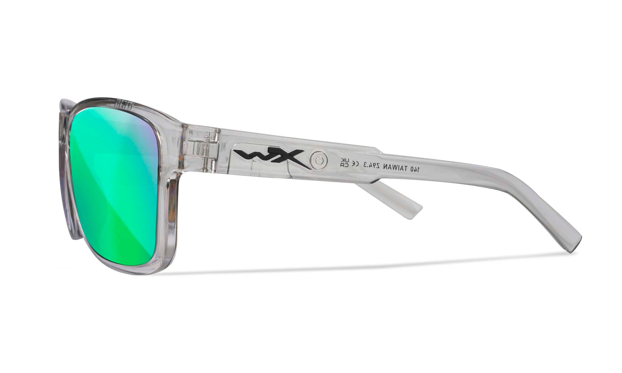 Wiley X WX TREK — Captivate Polarized - Green Mirror - Amber, Gloss Crystal Light Grey