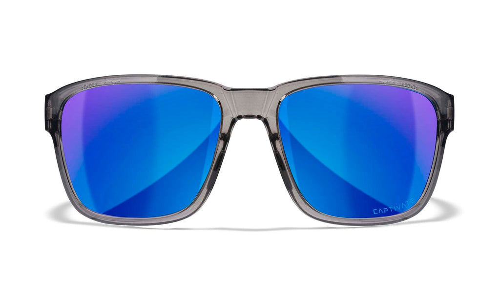 Wiley X WX TREK — Captivate Polarized - Blue Mirror -  Grey, Gloss Crystal Dark Grey