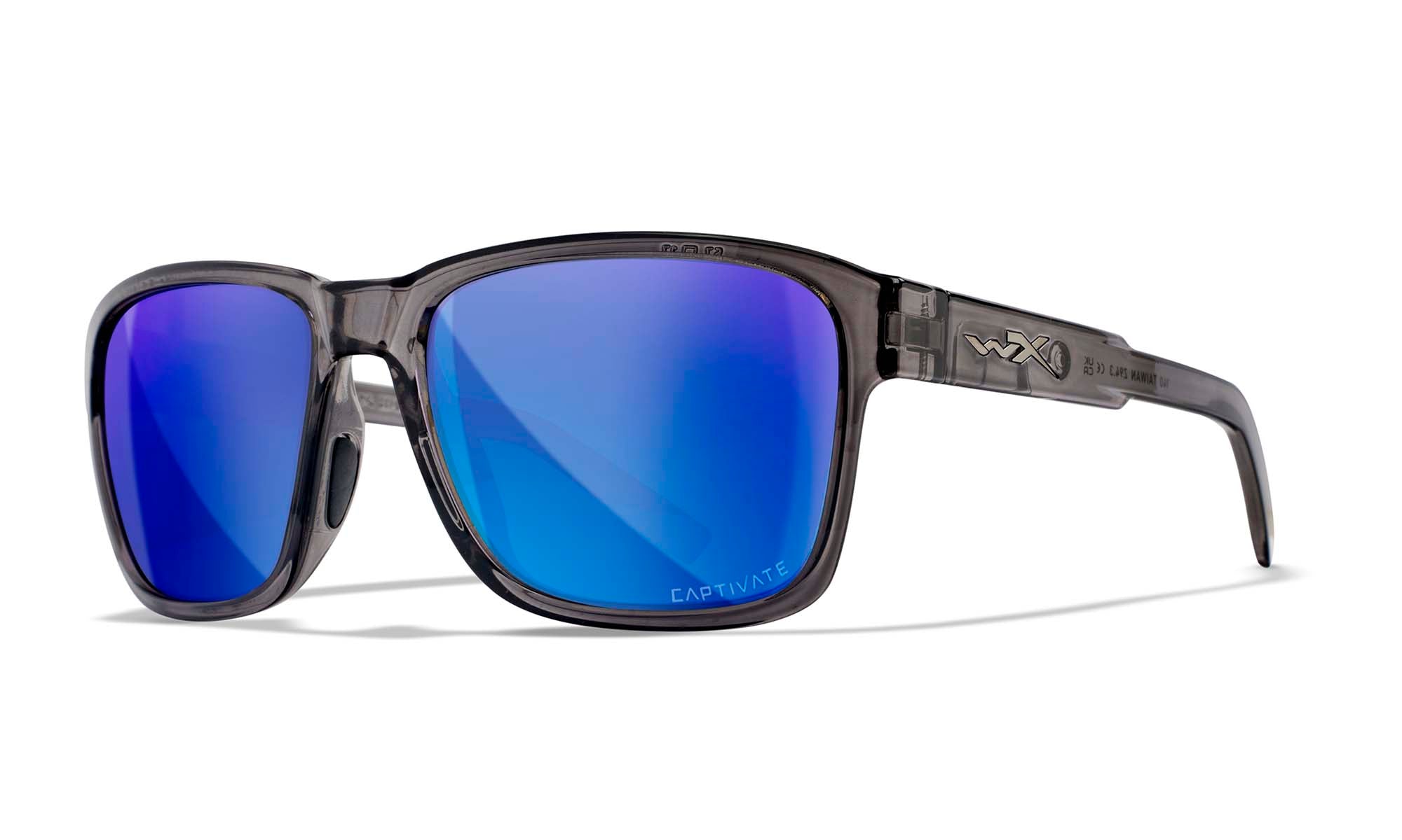 Wiley X WX TREK — Captivate Polarized - Blue Mirror -  Grey, Gloss Crystal Dark Grey