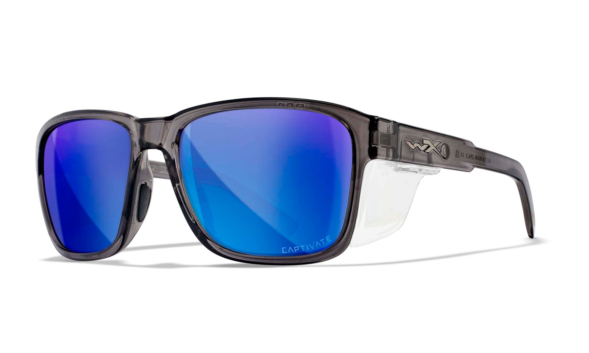 Wiley X WX TREK — Captivate Polarized - Blue Mirror -  Grey, Gloss Crystal Dark Grey