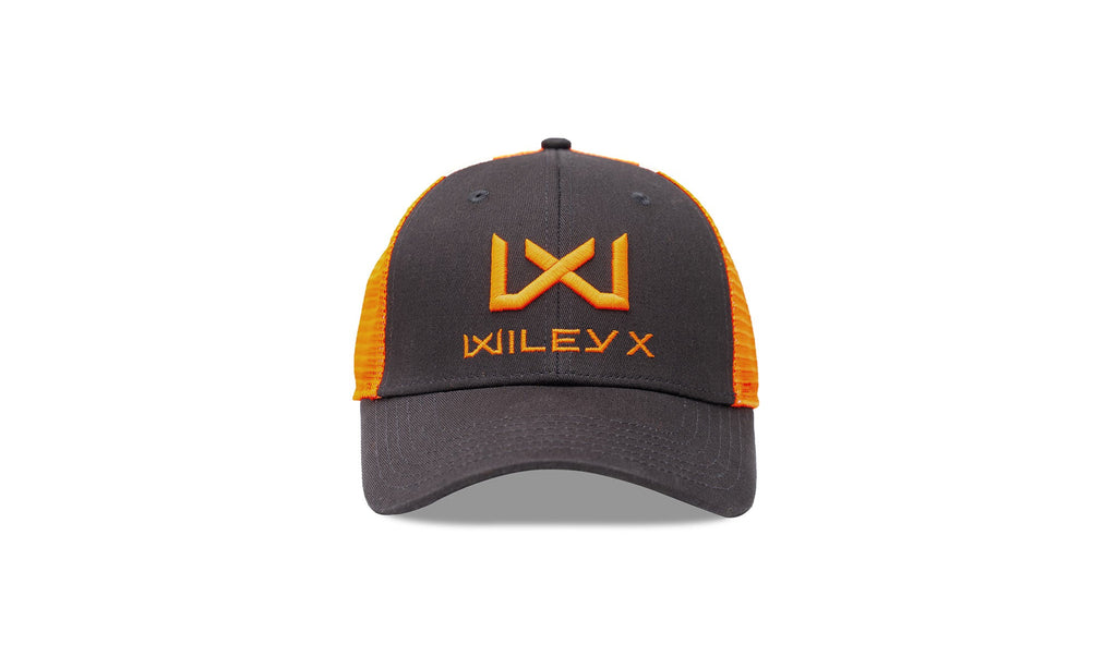 Wiley X Trucker Cap Dunkelgrau/Orange mit orangefarbenem WX/Wiley X