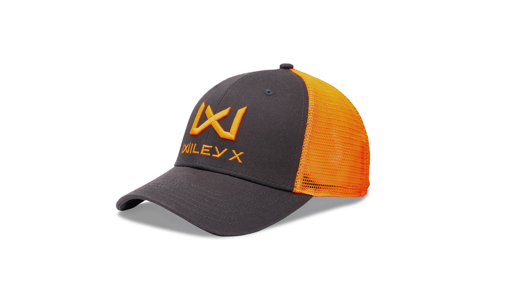 Wiley X Trucker Cap Dunkelgrau/Orange mit orangefarbenem WX/Wiley X