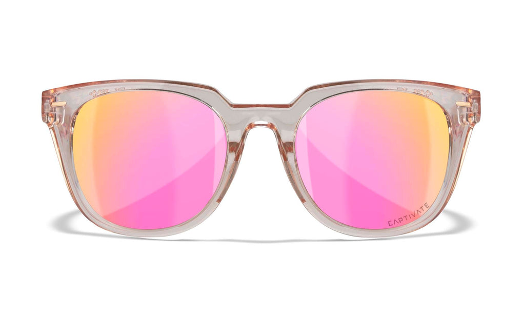 Wiley X WX ULTRA — Captivate Polarized - Rose Gold Mirror -  Green, Gloss Crystal Blush