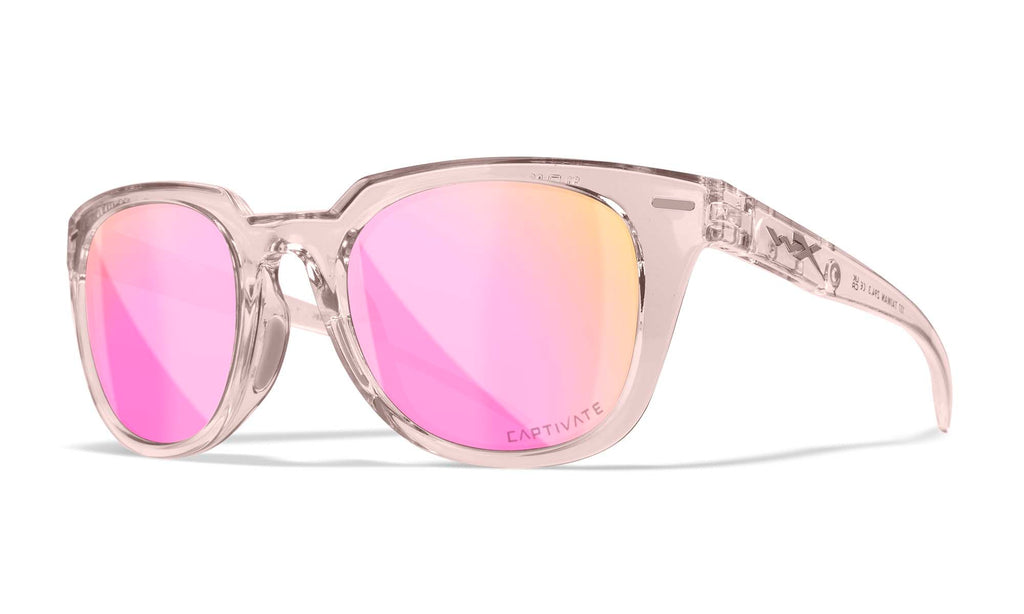Wiley X WX ULTRA — Captivate Polarized - Rose Gold Mirror -  Green, Gloss Crystal Blush