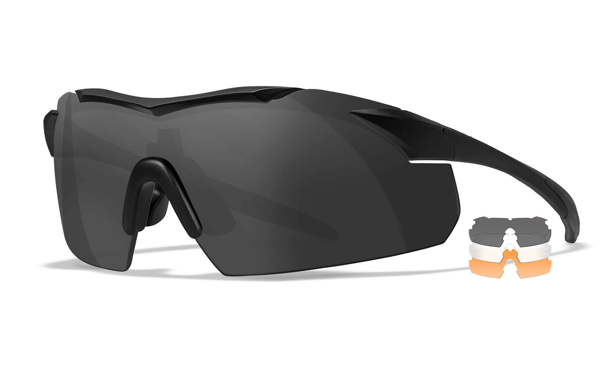 Wiley X WX VAPOR — Grey + Clear + Light Rust, Matte Black