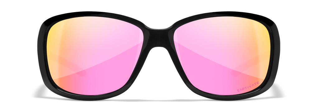 Wiley X WX AFFINITY — Captivate Polarized - Rose Gold Mirror -  Green, Gloss Black by Wiley X - Tactical Sunglasses