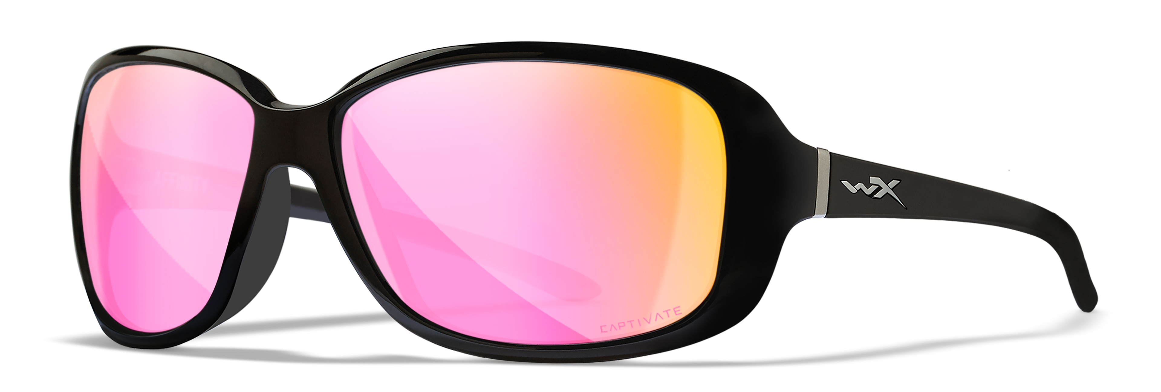 Wiley X WX AFFINITY — Captivate Polarized - Rose Gold Mirror -  Green, Gloss Black by Wiley X - Tactical Sunglasses