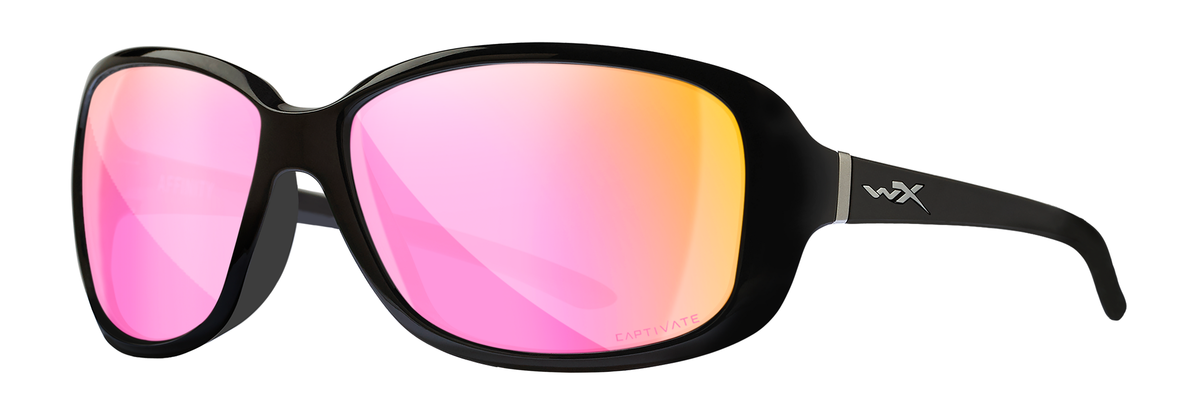 Wiley X WX AFFINITY — Captivate Polarized - Rose Gold Mirror -  Green, Gloss Black by Wiley X - Tactical Sunglasses