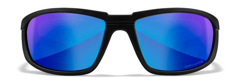 Wiley X WX BOSS — Captivate Polarized - Blue Mirror -  Grey, Matte Black