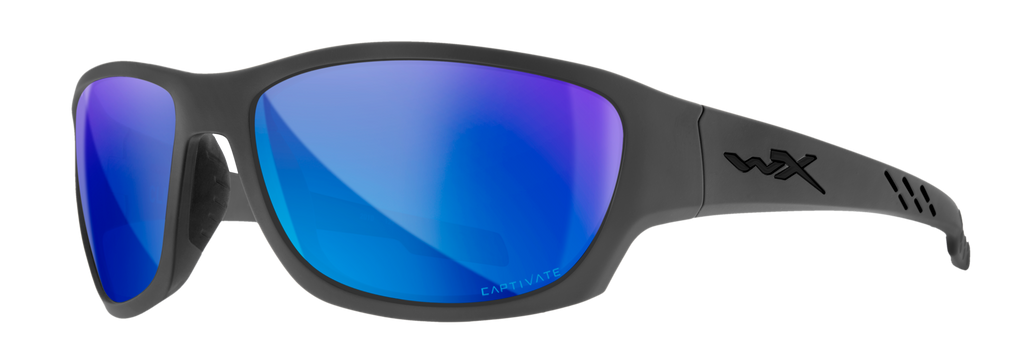 Wiley X WX CLIMB — Captivate Polarized - Blue Mirror -  Grey, Matte Grey by Wiley X - Tactical Sunglasses