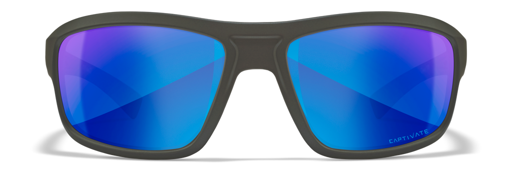 Wiley X WX CONTEND — Captivate Polarized - Blue Mirror -  Grey, Matte Graphite by Wiley X - Tactical Sunglasses