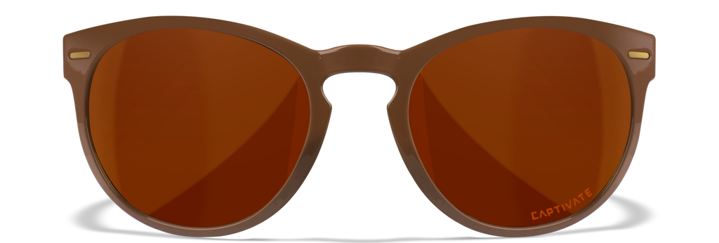 Wiley X WX COVERT — Captivate Polarized - Copper, Gloss Coffee / Crystal Brown by Wiley X - Tactical Sunglasses