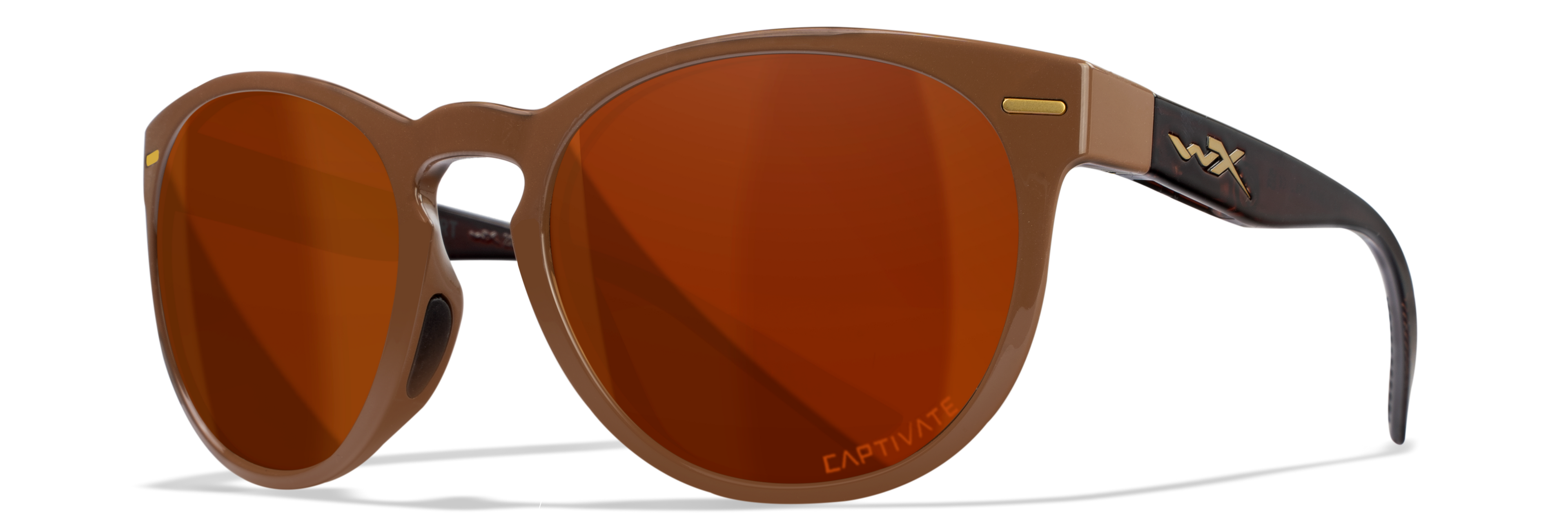 Wiley X WX COVERT — Captivate Polarized - Copper, Gloss Coffee / Crystal Brown by Wiley X - Tactical Sunglasses