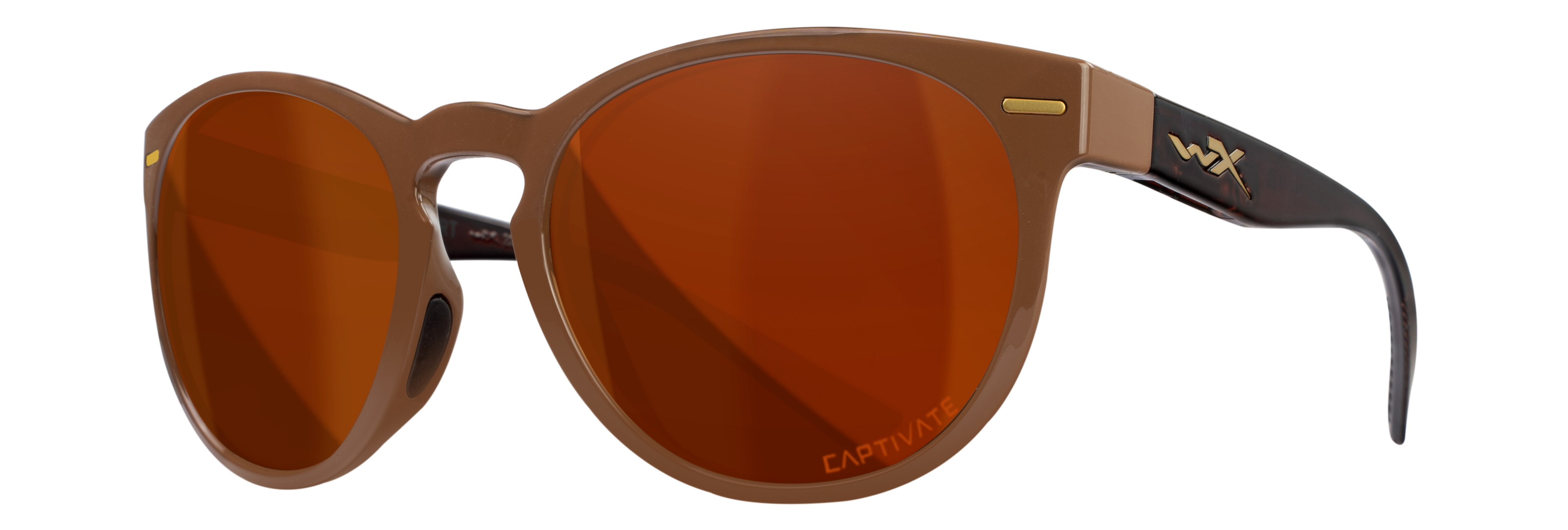 Wiley X WX COVERT — Captivate Polarized - Copper, Gloss Coffee / Crystal Brown by Wiley X - Tactical Sunglasses