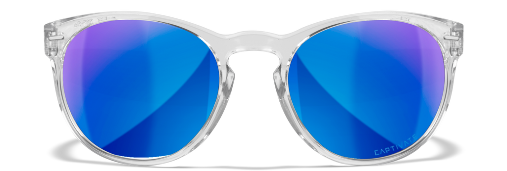 Wiley X WX COVERT — Captivate Polarized - Blue Mirror -  Grey, Gloss Crystal Light Sapphire Blue by Wiley X - Tactical Sunglasses