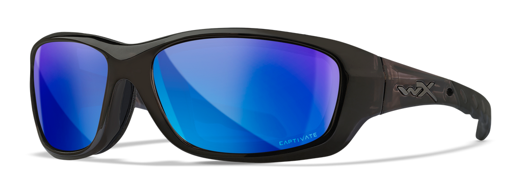 Wiley X WX GRAVITY — Captivate Polarized - Blue Mirror -  Grey, Black Crystal by Wiley X - Tactical Sunglasses