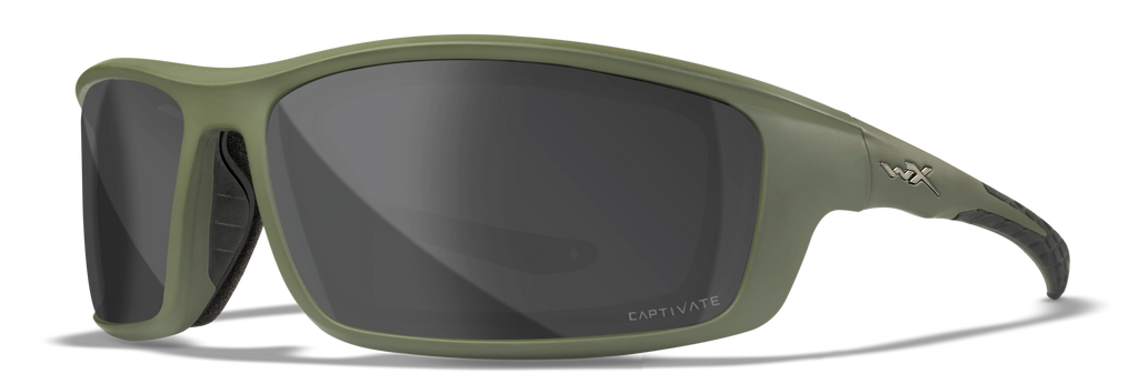 Wiley X WX GRID — Captivate Polarized -  Grey, Matte Utility Green by Wiley X - Tactical Sunglasses