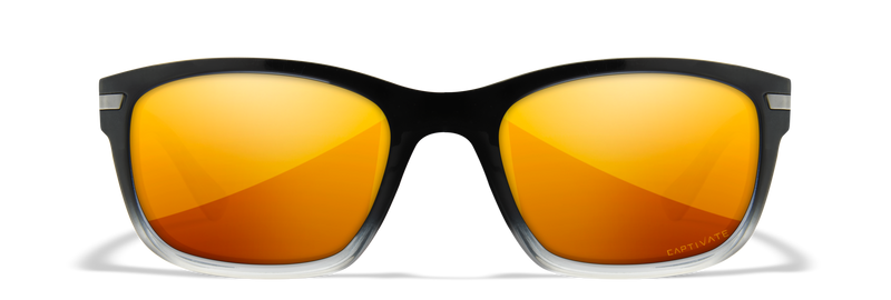 Wiley X WX HELIX — Captivate Polarized - Bronze Mirror - Copper, Gloss Black Fade To Clear Crystal