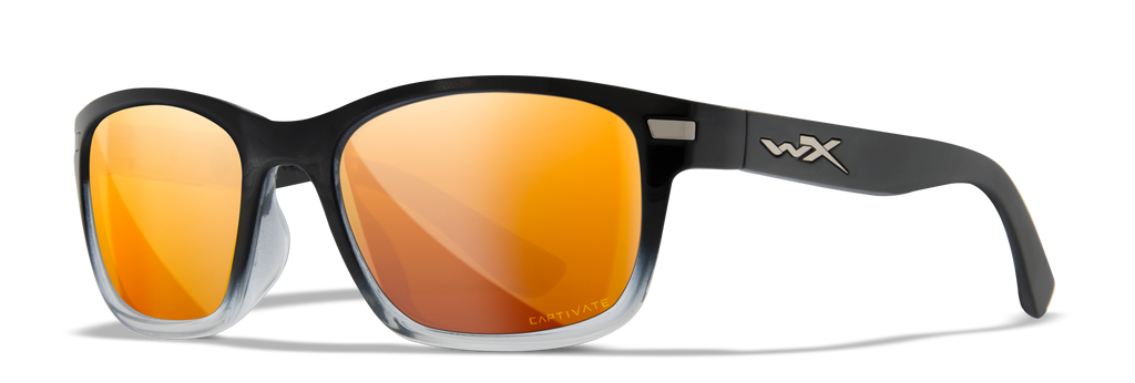 Wiley X WX HELIX — Captivate Polarized - Bronze Mirror - Copper, Gloss Black Fade To Clear Crystal by Wiley X - Tactical Sunglasses