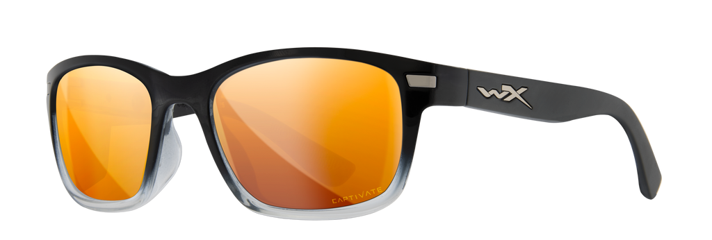 Wiley X WX HELIX — Captivate Polarized - Bronze Mirror - Copper, Gloss Black Fade To Clear Crystal by Wiley X - Tactical Sunglasses