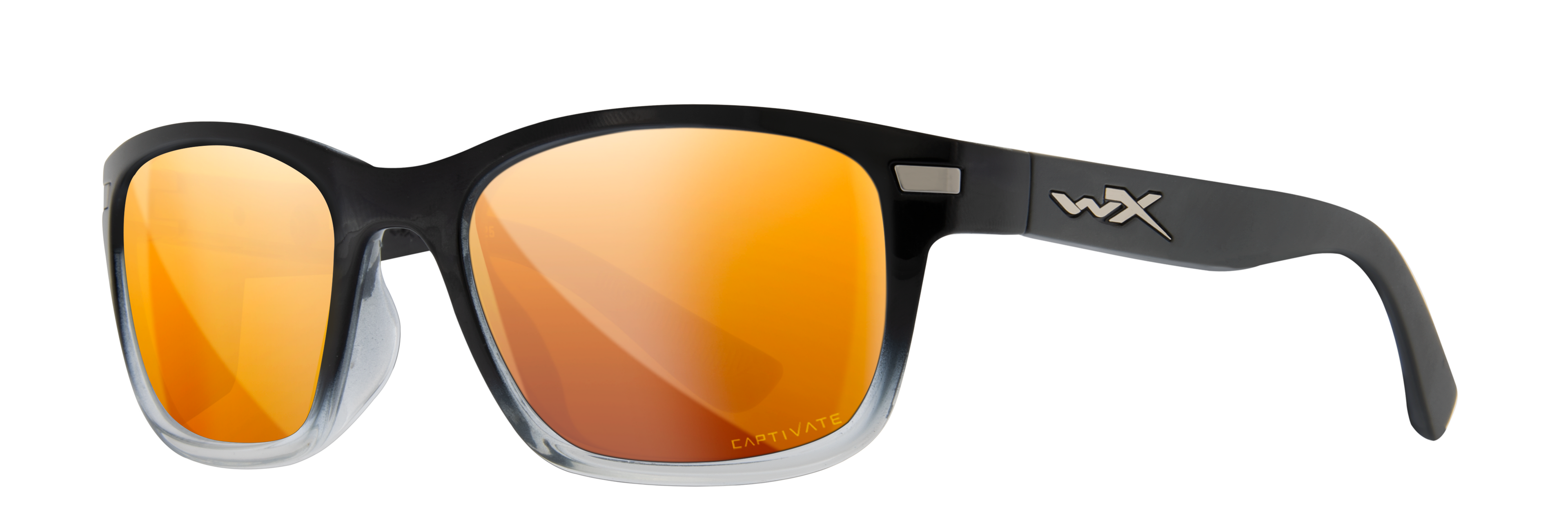 Wiley X WX HELIX — Captivate Polarized - Bronze Mirror - Copper, Gloss Black Fade To Clear Crystal by Wiley X - Tactical Sunglasses