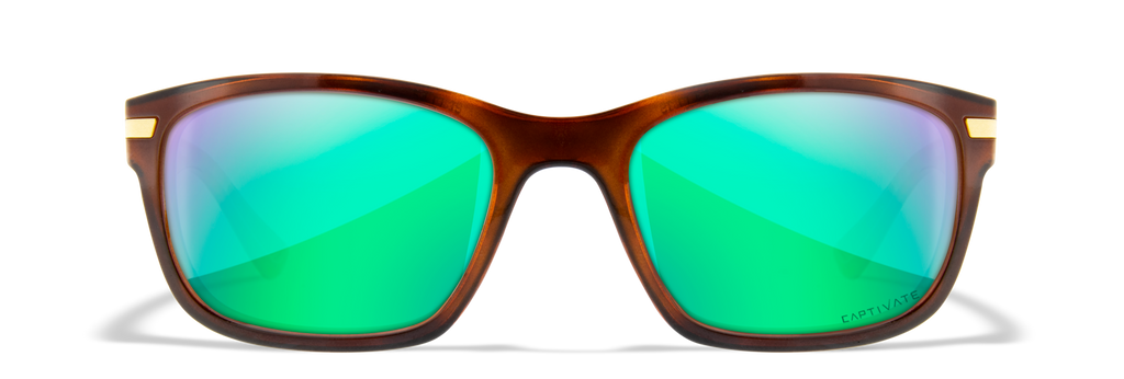 Wiley X WX HELIX — Captivate Polarized - Green Mirror - Amber, Gloss Demi by Wiley X - Tactical Sunglasses