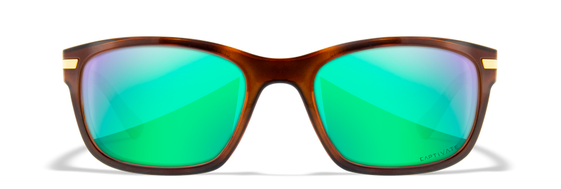 Wiley X WX HELIX — Captivate Polarized - Green Mirror - Amber, Gloss Demi