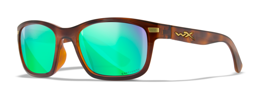 Wiley X WX HELIX — Captivate Polarized - Green Mirror - Amber, Gloss Demi by Wiley X - Tactical Sunglasses