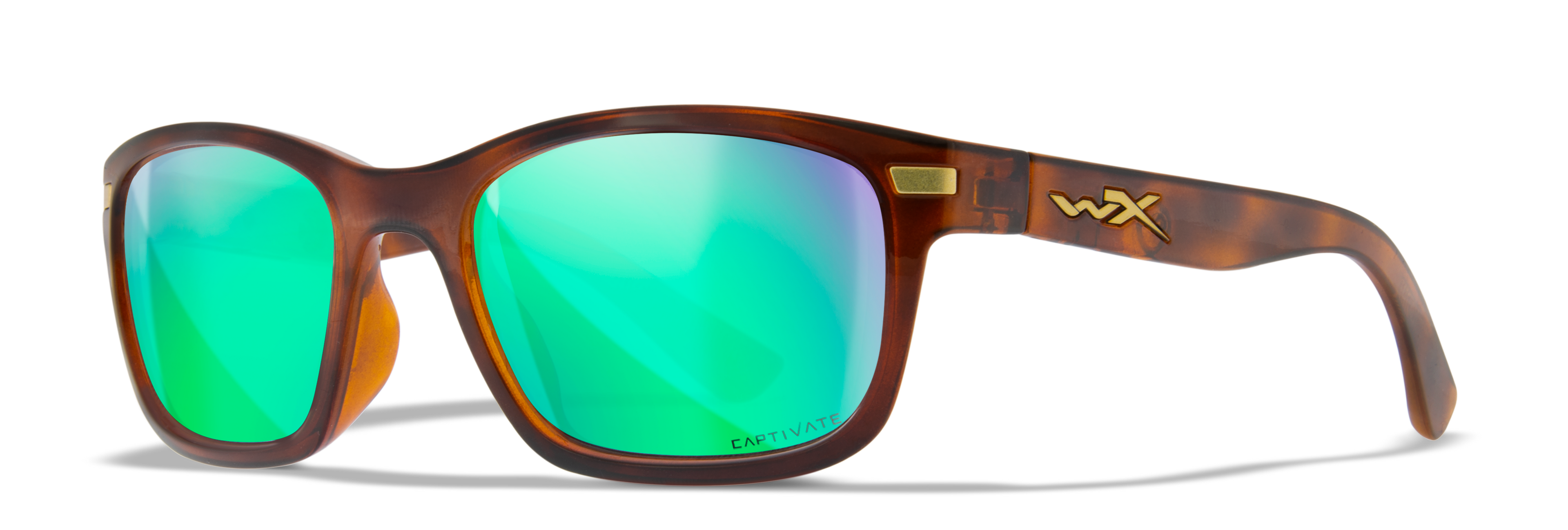 Wiley X WX HELIX — Captivate Polarized - Green Mirror - Amber, Gloss Demi by Wiley X - Tactical Sunglasses