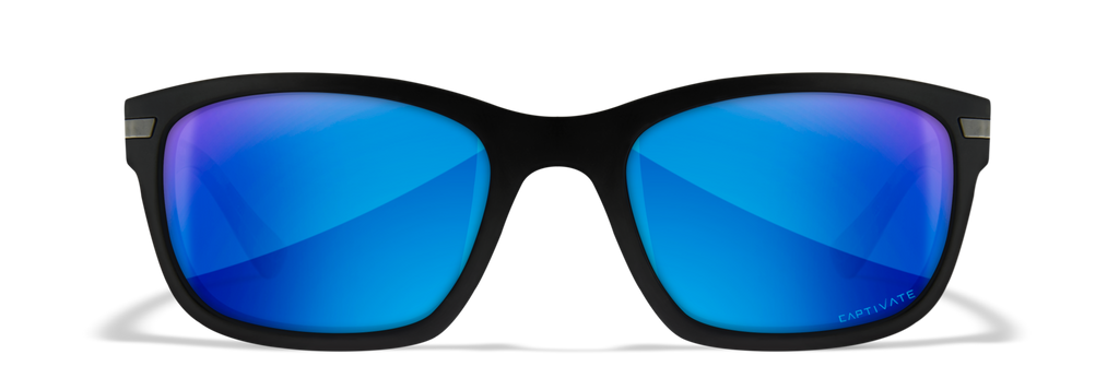 Wiley X WX HELIX — Captivate Polarized - Blue Mirror -  Grey, Matte Black by Wiley X - Tactical Sunglasses