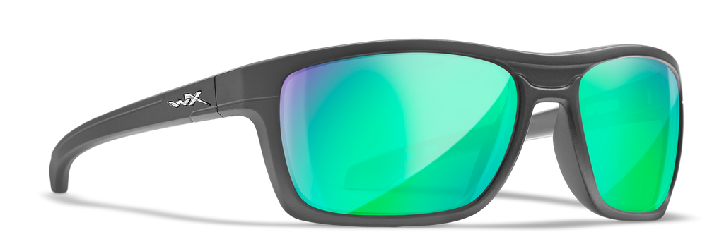Wiley X WX KINGPIN — Captivate Polarized - Green Mirror - Amber, Matte Graphite by Wiley X - Tactical Sunglasses