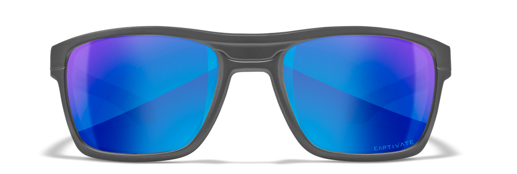 Wiley X WX KINGPIN — Captivate Polarized - Blue Mirror -  Grey, Matte Graphite by Wiley X - Tactical Sunglasses