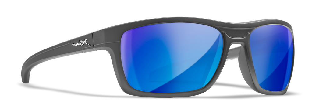 Wiley X WX KINGPIN — Captivate Polarized - Blue Mirror -  Grey, Matte Graphite by Wiley X - Tactical Sunglasses