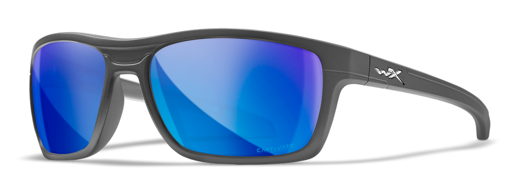 Wiley X WX KINGPIN — Captivate Polarized - Blue Mirror -  Grey, Matte Graphite by Wiley X - Tactical Sunglasses