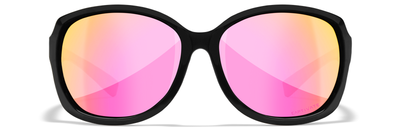 Wiley X WX MYSTIQUE — Captivate Polarized - Rose Gold Mirror -  Green, Gloss Black