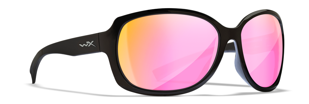 Wiley X WX MYSTIQUE — Captivate Polarized - Rose Gold Mirror -  Green, Gloss Black by Wiley X - Tactical Sunglasses