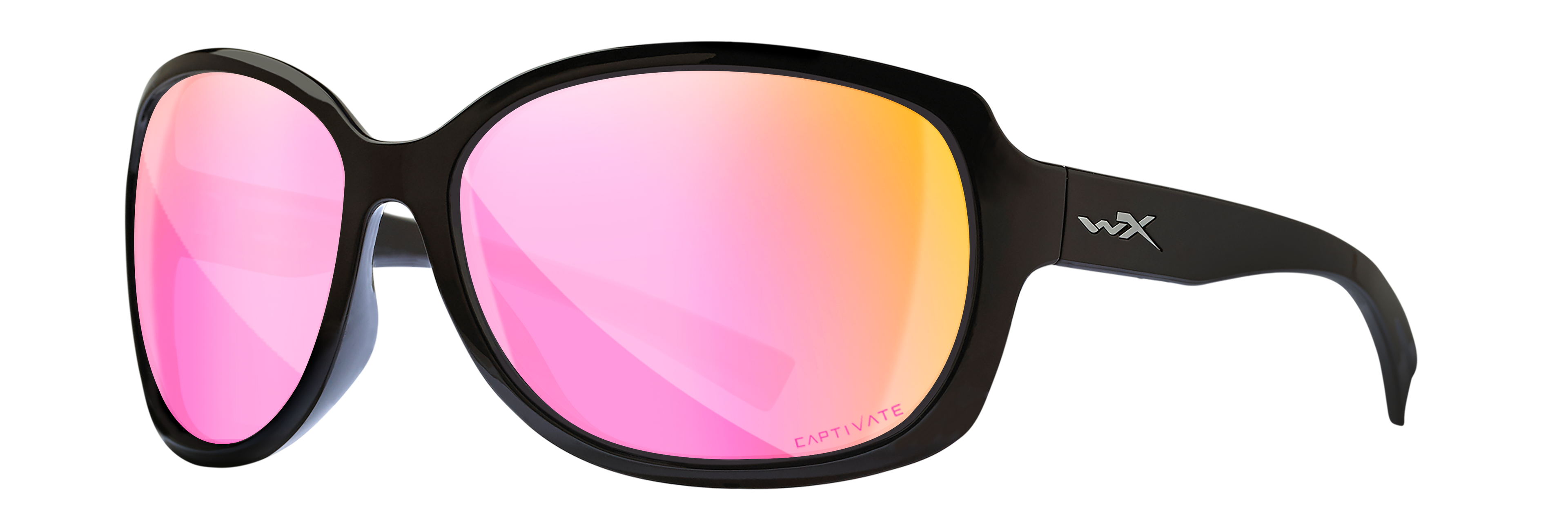 Wiley X WX MYSTIQUE — Captivate Polarized - Rose Gold Mirror -  Green, Gloss Black by Wiley X - Tactical Sunglasses