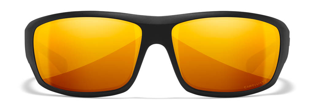 Wiley X WX OMEGA — Captivate Polarized - Bronze Mirror - Copper, Matte Black by Wiley X - Tactical Sunglasses