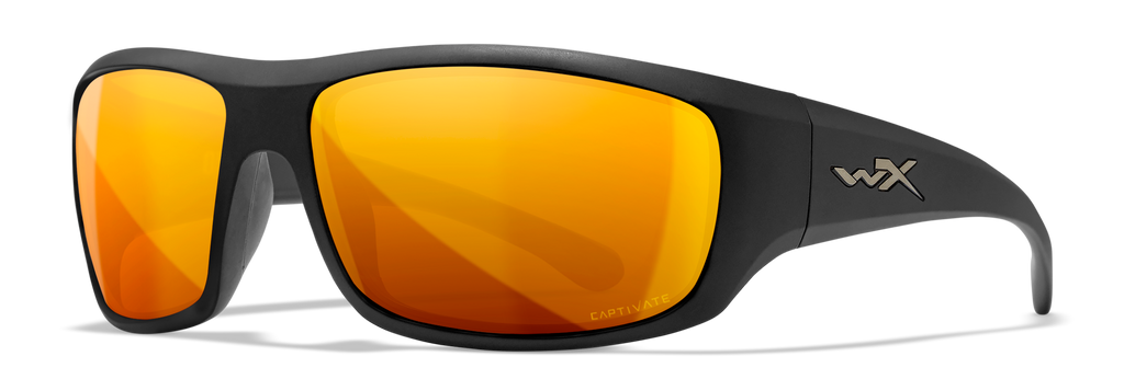 Wiley X WX OMEGA — Captivate Polarized - Bronze Mirror - Copper, Matte Black by Wiley X - Tactical Sunglasses