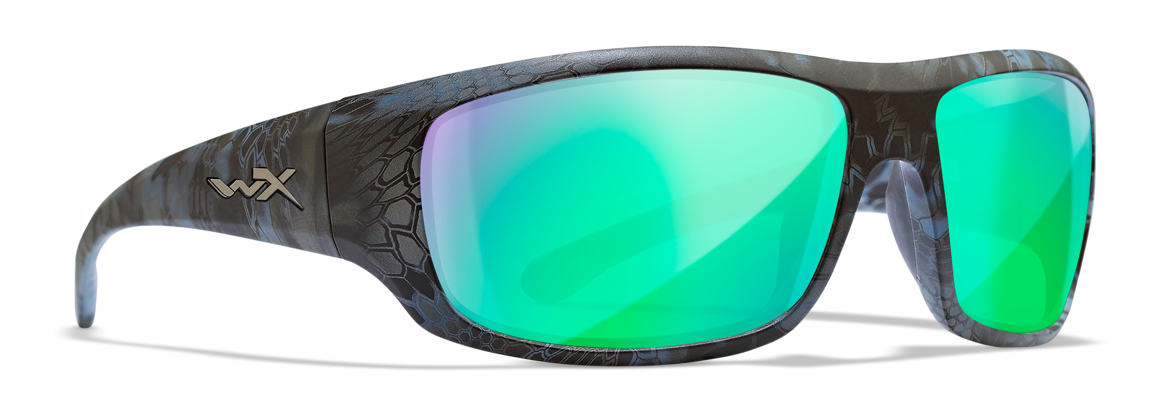 Wiley X WX OMEGA — Captivate Polarized - Green Mirror - Amber, Kryptek Neptune by Wiley X - Tactical Sunglasses