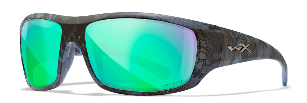 Wiley X WX OMEGA — Captivate Polarized - Green Mirror - Amber, Kryptek Neptune by Wiley X - Tactical Sunglasses