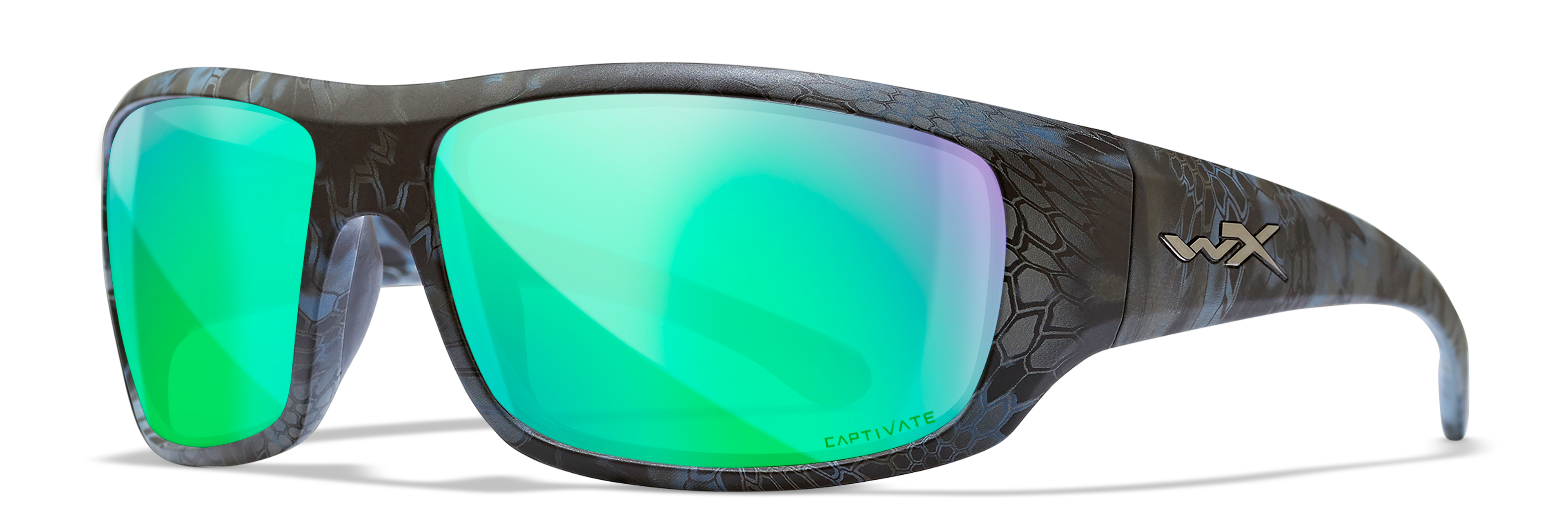 Wiley X WX OMEGA — Captivate Polarized - Green Mirror - Amber, Kryptek Neptune by Wiley X - Tactical Sunglasses