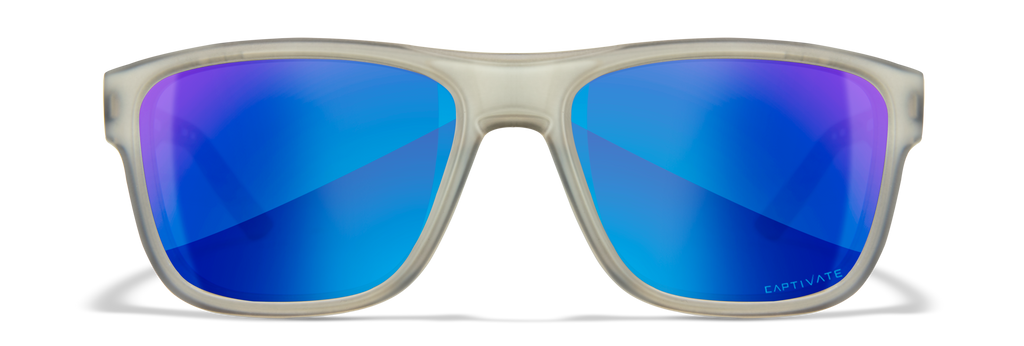 Wiley X WX OVATION — Captivate Polarized - Blue Mirror -  Grey, Matte Slate by Wiley X - Tactical Sunglasses