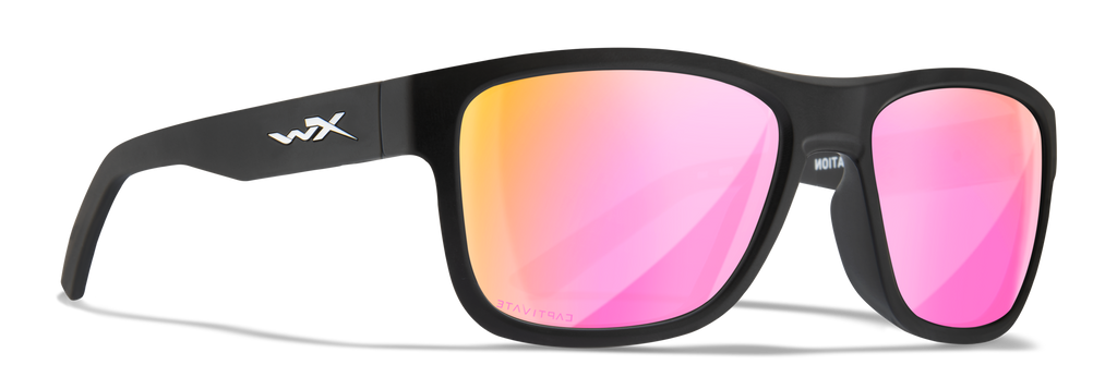 Wiley X WX OVATION — Captivate Polarized - Rose Gold Mirror -  Green, Matte Black by Wiley X - Tactical Sunglasses